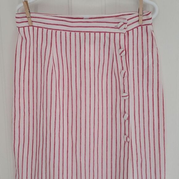Forever 21 Striped Linen Blend Midi Skirt - Picture 3 of 7